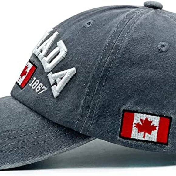 Variety To Go Canadian Baseball Hat Cap, 100% Cotton Maple Leaf Hat (2060 Black) - Picture 5 of 7